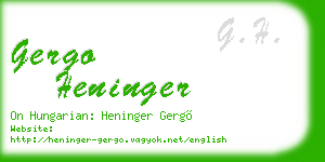 gergo heninger business card